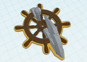 Wall coat rack with anchor and steering wheel BETA
