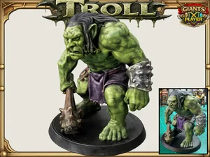 Giant Troll Brute: DnD D&D Pathfinder Mini