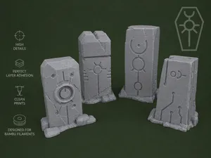 Necron Tomb Markers – Sci-Fi Terrain Set
