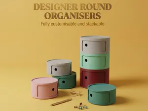 Parametric Stackable Sliding Door Round Organizer