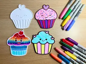 Cute Cupcake Colouring Set 2