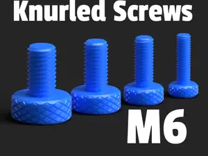 Fully Printable Knurled Screws M6