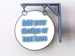 Hanging Circular Sign with Wall Bracket