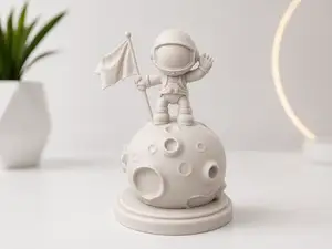 Astronaut on Moon Base – Decorative 3D Model