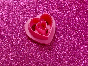 Textured Double Heart Polymer Clay Cutter