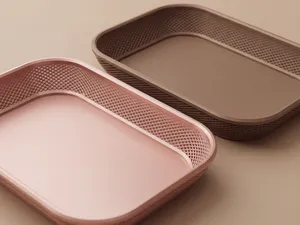 Elegant Diamond Textured Catchall Tray