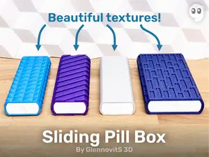 Sliding Pill Box (textured box weekly medication)