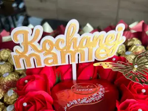 Topper na tort  „Kochanej Mamie” | Dzień Matki