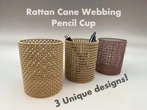 Pencil Holder - 3 Rattan Cane Designs