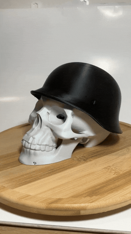 Skull Bowl or Candle Holder with Army Helmet