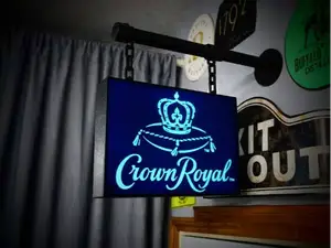 CROWN ROYAL ~ 2-Sided Hanging Pub Style Lightbox