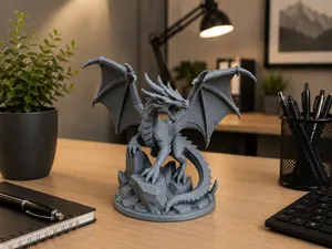 Epic Dragon Statue – Fantasy 3D  Model with Wings