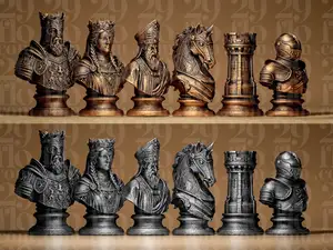 Chess Set Medieval Stylized