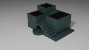 Planter with stairs + drain pool