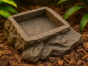 Stone Square Reptile Water Dish, Water basin