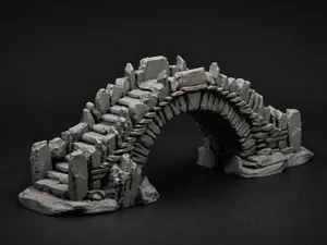 Old Forest Stone Bridge - DND Miniature Terrain 