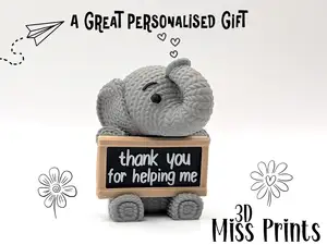 Knitted Elephant " A Personalised Gift" (No.5)