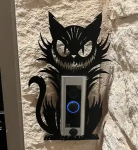HALLOWEEN CAT RING DOORBELL DECOR