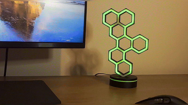 Hex LED desk lamp (WLED)