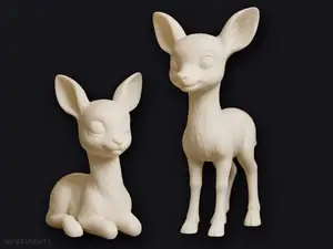 Deer Figurine for Christmas Decoration, 2 Fawns
