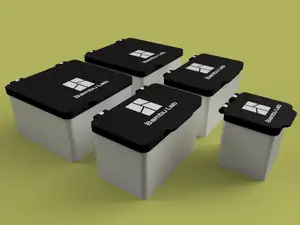 container with hinged lid various sizes