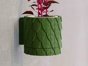 Leaf Textured Wall Planter with Drip Tray