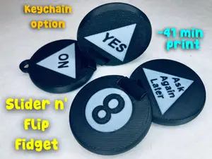 Magic 8 Ball Slider + Flip Fidget (+keychain)