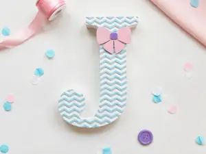 Alphabet Chevron Bow set A to Z