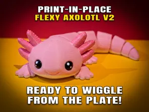 Cute Flexy Axolotl v2 (Articulated Fidget Toy)