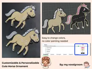 Cute Horse Ornament, Customizable & Personalizable