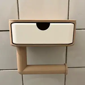 Toilet paper holder with shelf