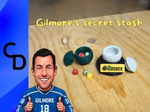 Happy Gilmore secret stash golf ball and stand
