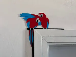 Colorfull Parrots door ornament corner