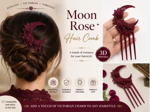 Moon Rose Victorian Hair Comb
