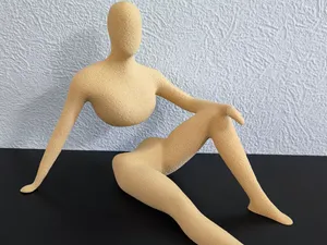 Seated Thinking Man - 3D Artistic Sculpture