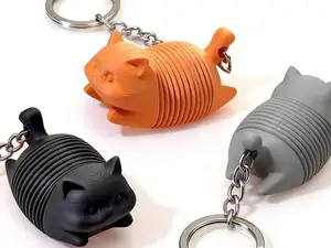 胖萌弹簧猫 钥匙扣