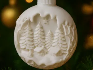 3D Winter Village Ornament