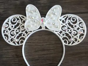 Pretty Floral Interchangeable Bow Minnie Headband