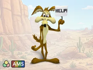 Wile E. Coyote - Help! Sign Moment