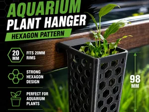 Aquarium Hanging Planter 20mm Lip Hexagon Pattern