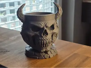 Horned Skull Candy Bowl: Trick-or-Treat Holder