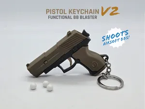 Pistol Keychain V2 — Functional Blaster & Fidget