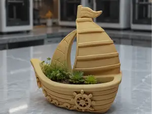 Segelschiff Pflanzgefaess mit maritimen Details