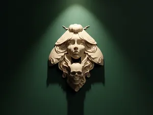 Moth Maiden - Gothic Wall Relief Stummes Echo