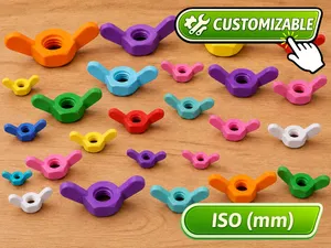 Parametric ISO Wing Nut (M1.6 to M64)