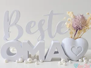 "Beste Oma" Heart Vase & Decorative Sign