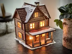 Winter Cottage LED Lamp