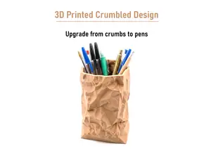 Crumpled Paper Bag - Pen holder Desk Organizer