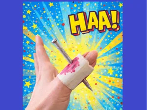 Ouch! Nail Through Finger Prank