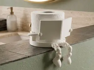 Toilet Paper Holder - Articulated & Fun with Book